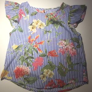 Shein stylish striped  flower shirt Size Girls 10